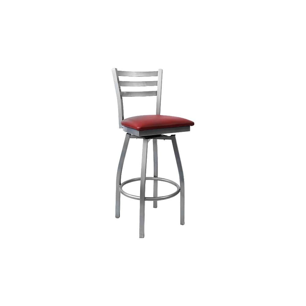Ladder back slatted metal bar stool