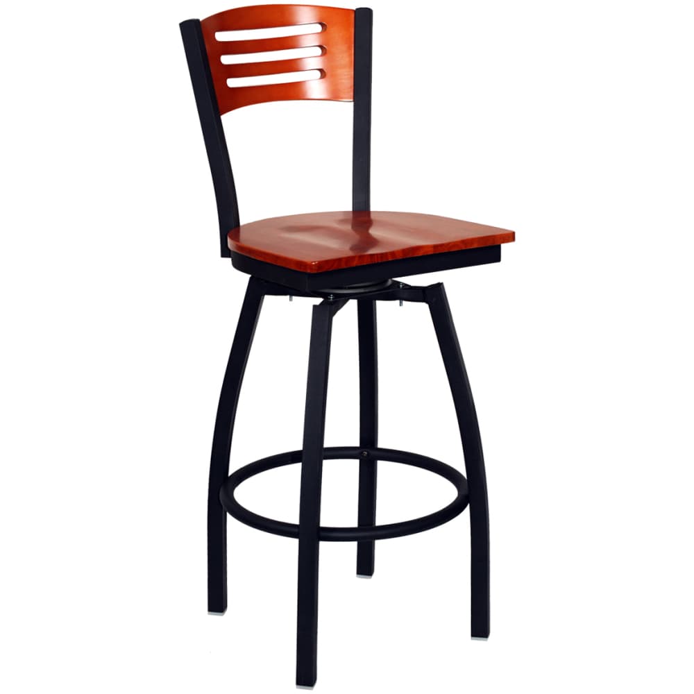 Slatted metal bar stool