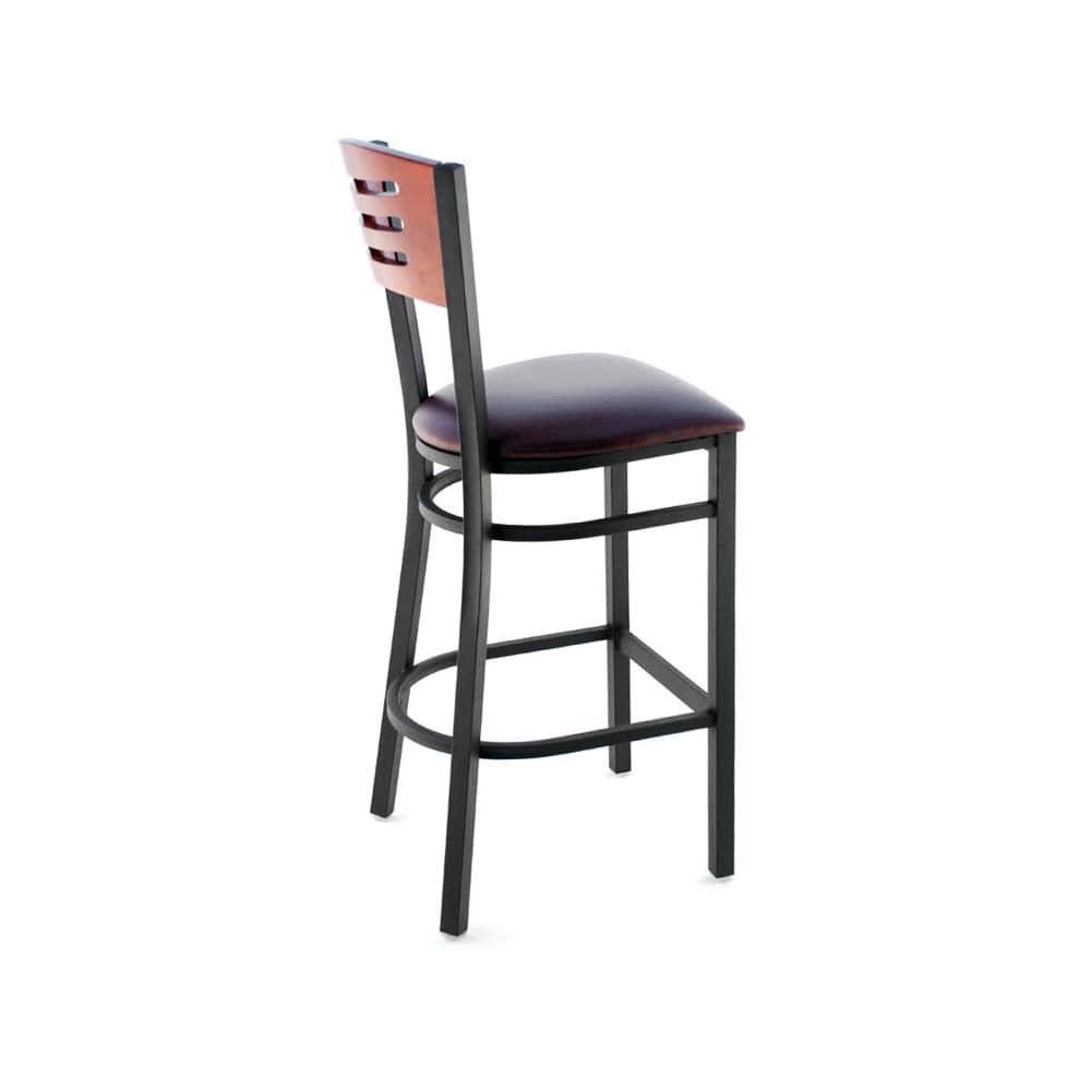 Slatted metal bar stool