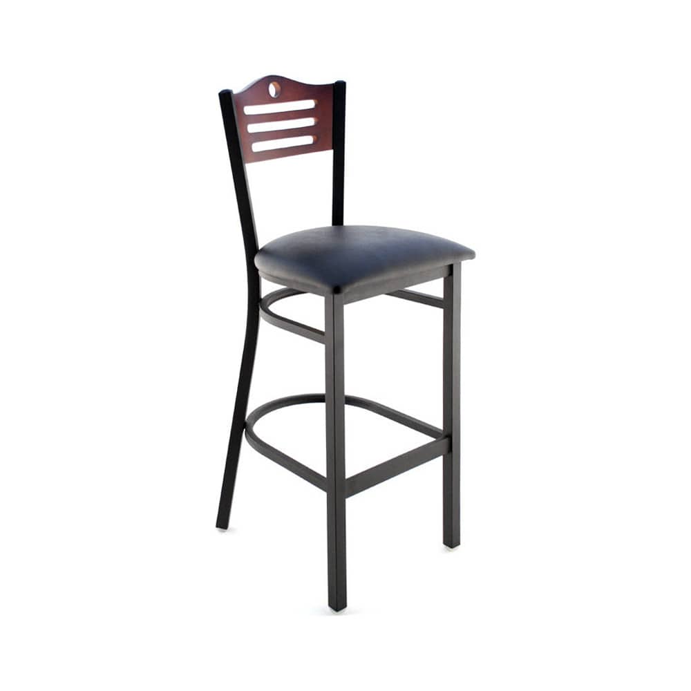 Slatted metal bar stool