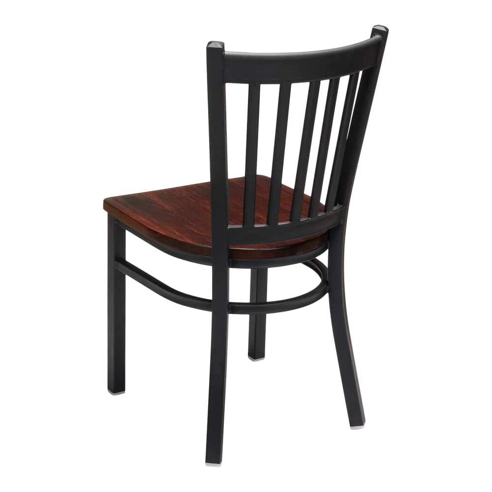 Slatted metal dining chair