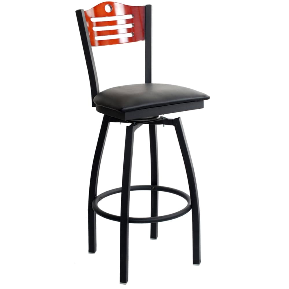 Slatted metal bar stool
