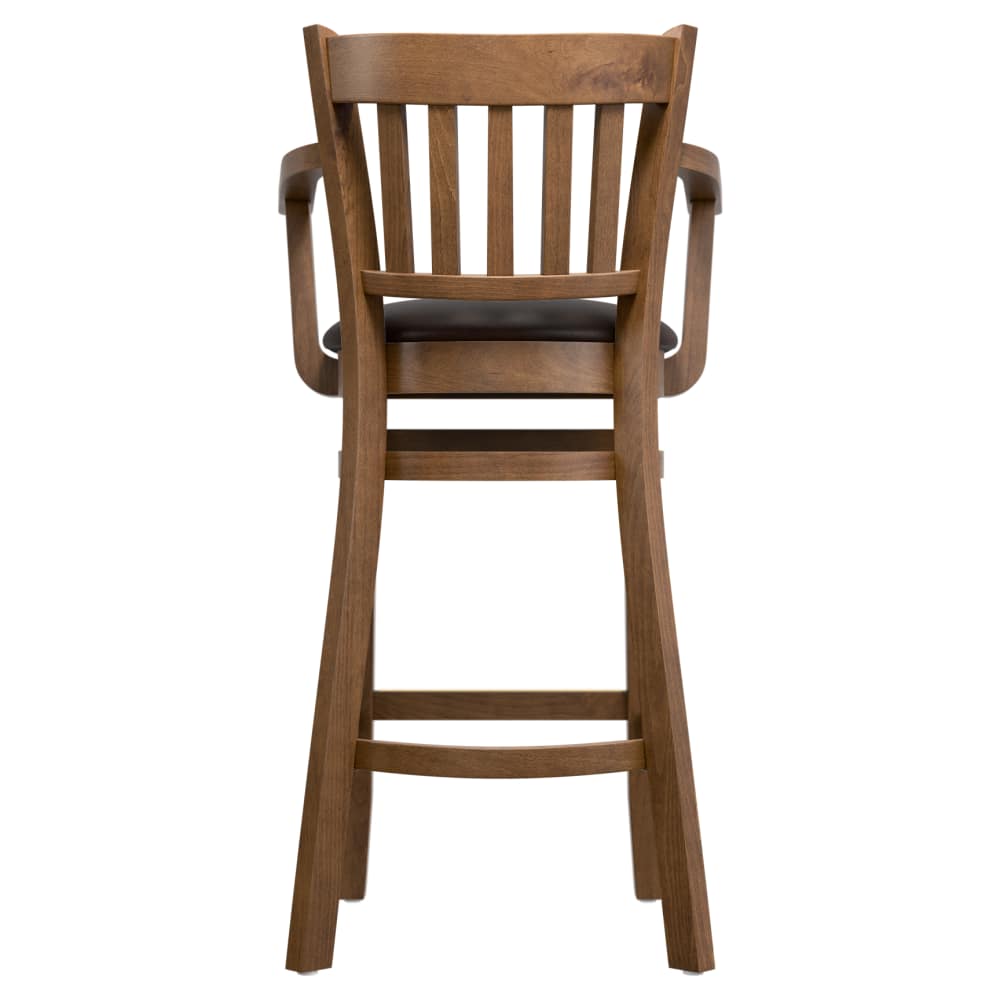 Slatted wood bar stool